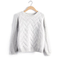 Stripe Spliced Knitted Sweater